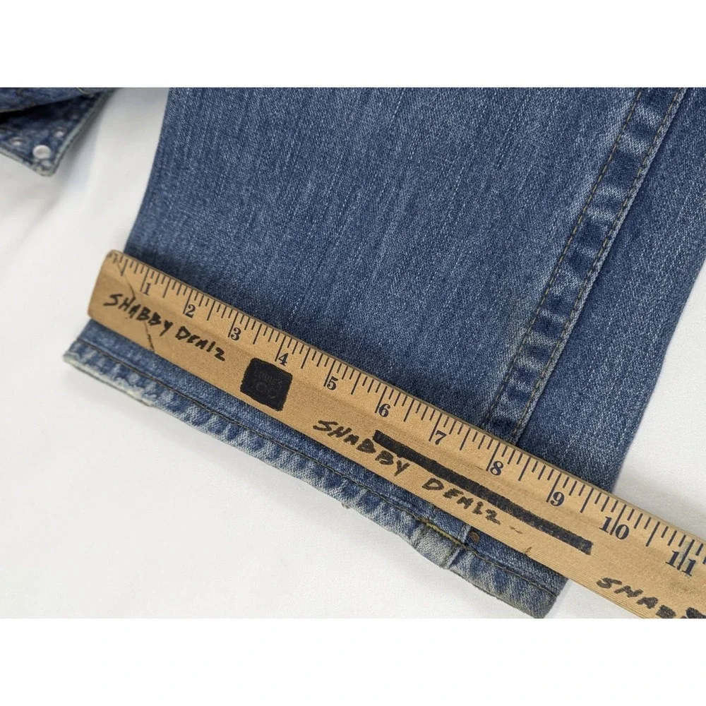 True Religion Billy Studded Distressed Bootcut Jeans Blue Mens 32x32 Made in USA
